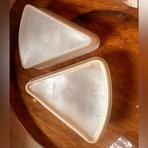 Vintage Tupperware pie/cake Storage Set with Clear Lids